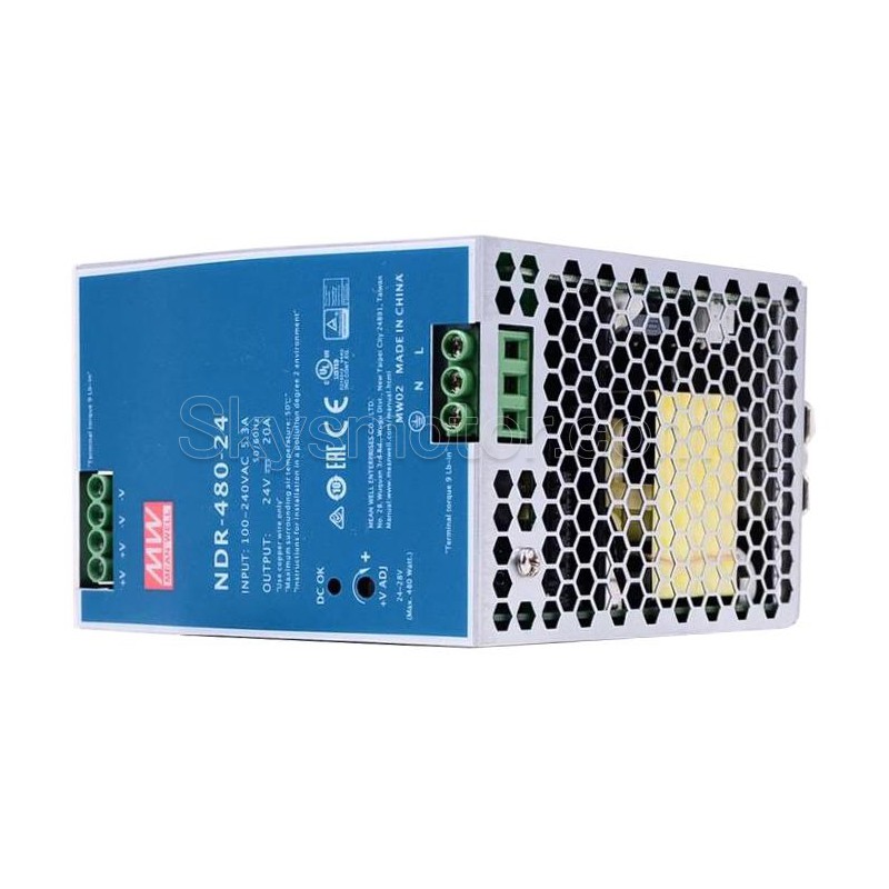 高品質なNDR-480-24-MeanWell® NDR-480-24 480W 24VDC 20A 115/230VAC