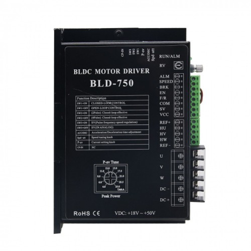 3相 ブラシレス モータ ドライバ BLDC モーター ドライバ BLD-750 18~50VDC (24V/48V 600W/750W BLDCモーター用)