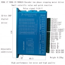 クローズドループ ステッピング ドライバー OK2D42BH 0~5.6A 18~70VDC、Nema 17、Nema 23、Nema 24 ステッピング モーター用