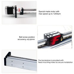 リニアガイド ボールネジアクチュエータ FSL40 50-1000mm Nema 23ステッピングモーター付き