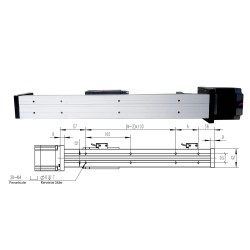 リニアガイド ボールネジアクチュエータ FSL40 50-1000mm Nema 23ステッピングモーター付き