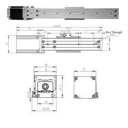 リニア ガイド ボールネジアクチュエータ FSK40J 50-1000mm Nema 23ステッピングモーター付き