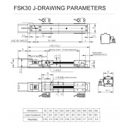 2個 FSK30J ミニリニア ガイド ボールネジアクチュエータ Nema 11ステッピングモーター付き