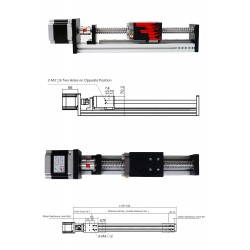 ボールネジアクチュエータ CNCリニアガイドステージ FSL40 500mm Nema 23ステッピングモーター付き