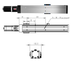 ダブルガイドレールボールねじリニアステージモジュールFSK80 リニア アクチュエータ 100-1000mm Nema 24ステッピングモーター付き