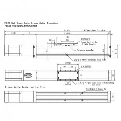 リニア ボール スクリュー レール ガイド CNCリニア ガイド FS60 Nema 24ステッピングモーター付き