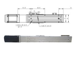 ダブルレール リニア モジュール リニア アクチュエータ FCH60 50-1000mm、400W サーボ モーター付き