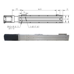 ダブルレール リニア モジュール リニア アクチュエータ FCH90 50-1100mm、750W サーボ モーター付き