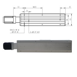 ダブルレール リニア モジュール リニア アクチュエータ FCH140 50-1250mm、1000W サーボ モーター付き