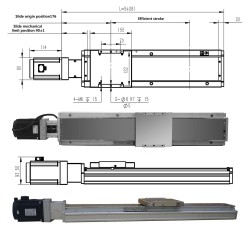 ダブルレール リニア モジュール リニア アクチュエータ FCH140 50-1250mm、1000W サーボ モーター付き