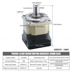 PGH090シリーズ ヘリカル遊星ギアボックス 19mm入力シャフト(Nema 34 ステッピングモーター/80mm-90mm サーボモーター用)