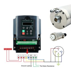 水冷式CNCスピンドルモーター SMCU002873 5.5KW 220V/380V 24000RPM ER25コレット