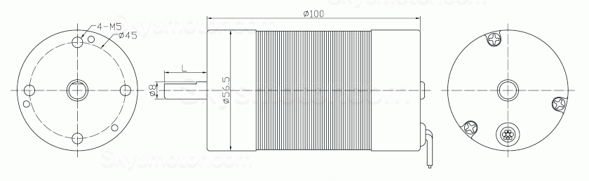 2個 12V/24V BLDC モーター ブラシレス dc モーター TEC56100 400g.cm 3050RPM 12.5W 軸径 8mm