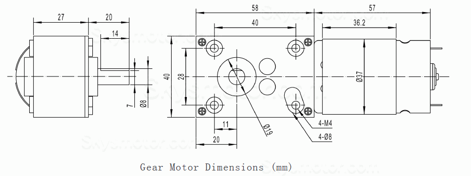 2個 12V/24V 永久磁石DCギヤードモータ 8.8W 軸径 8mm 90度出力軸ウォームギアボックス付き