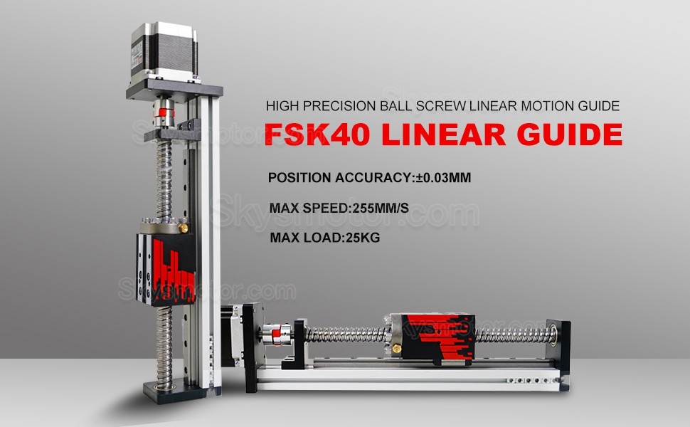 リニアガイド ボールネジアクチュエータ FSL40 50-1000mm Nema 23ステッピングモーター付き