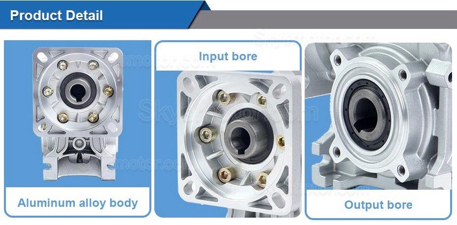 NMRV040 ウォームギアボックス ギア比 5:1 10:1 20:1 30:1 50:1 Nema 34 モーター用