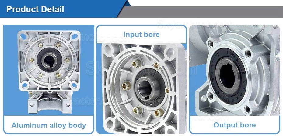 NMRV050 ウォームギアボックス ギア比 5:1/10:1/20:1 Nema 42 ステッピング モーターに適合