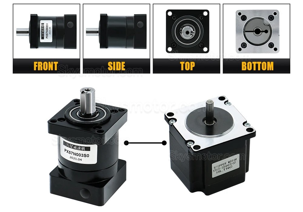 PX57シリーズ Nema 23 遊星ギアボックス 入力シャフト 8mm 出力軸14mm 