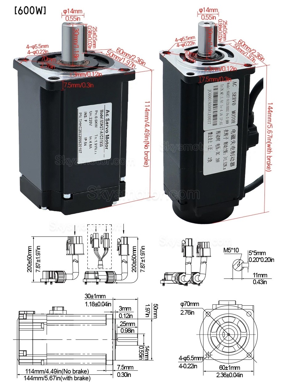 400W/600W/750W/1000W ACサーボモーター＆ドライバーキット 110V / 220V 1.27Nm-3.8Nm CNCおよびPLCシステム向け