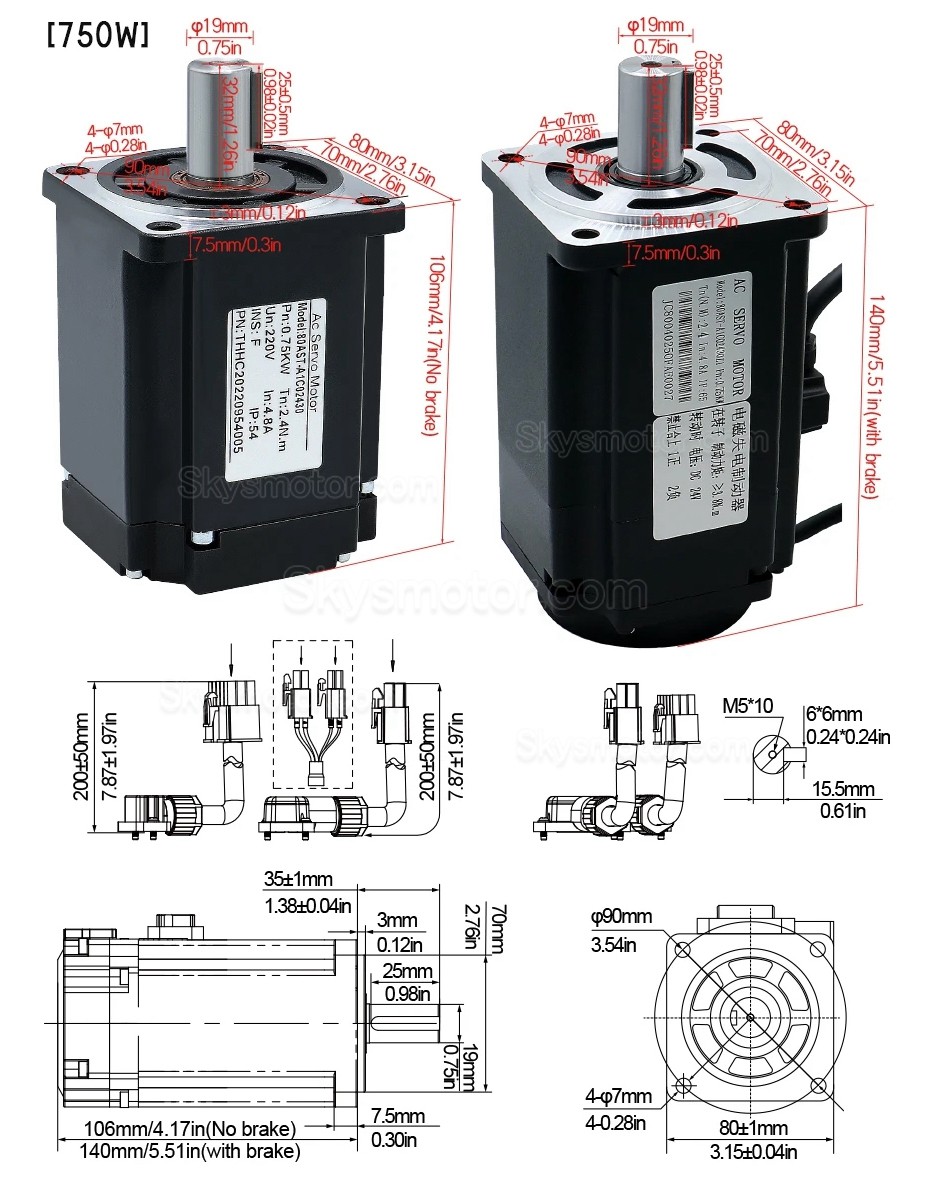 400W/600W/750W/1000W ACサーボモーター＆ドライバーキット 110V / 220V 1.27Nm-3.8Nm CNCおよびPLCシステム向け