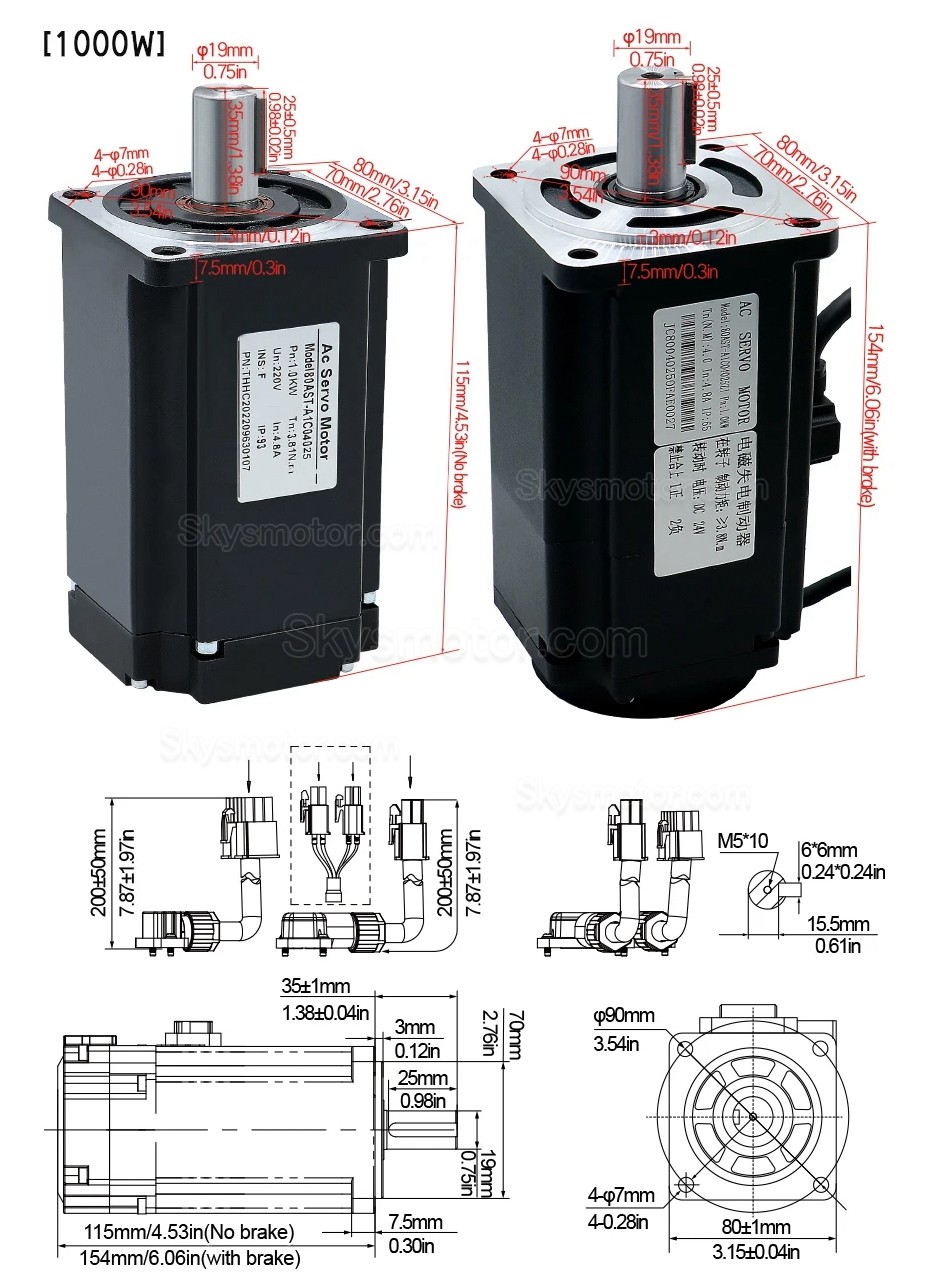 400W/600W/750W/1000W ACサーボモーター＆ドライバーキット 110V / 220V 1.27Nm-3.8Nm CNCおよびPLCシステム向け