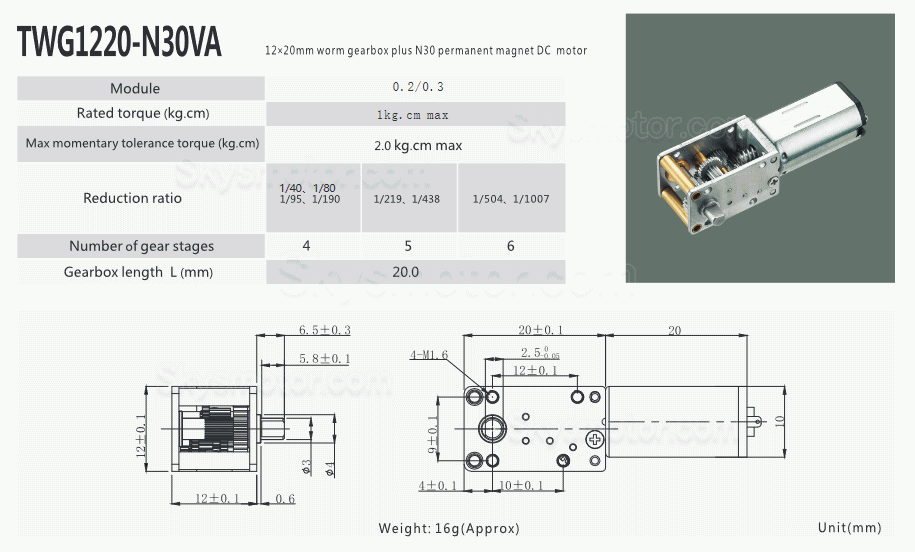 2個 6V/12V ミニDCウォームギアモーター 0.3W 軸径 4mm 90度出力軸ウォームギアボックス付き