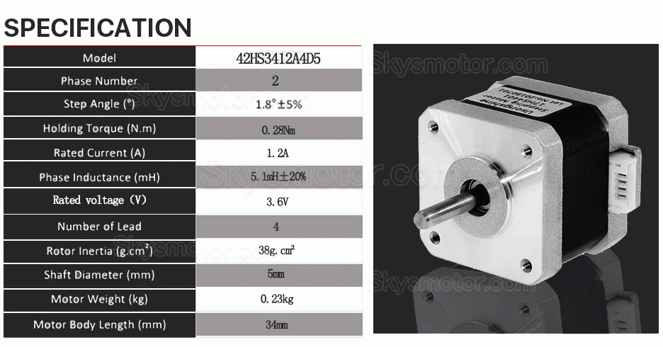 Nema 17 ステッピング モーター 42HS4015A4D5 (30:1 ハーモニックドライブ減速機 + TB6600 ステッピングドライバー付き)