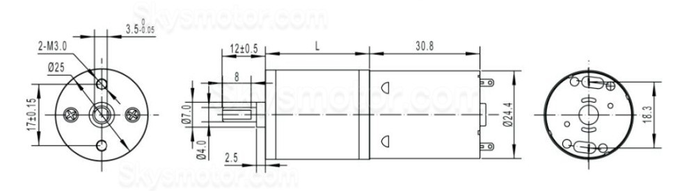 2個 Φ24.4mm 6V/12V ブラシDCギヤードモータ 永久磁石モータ GM25-370CA 平行軸ギヤボックス付き