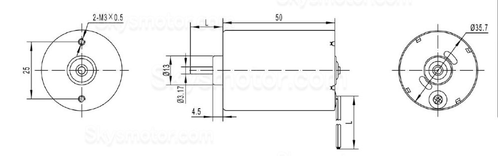 2個 Φ35.8mm 12V/24V BLDC モーター ブラシレス dc モーター TEC3650 200g.cm 5300RPM/3400RPM 軸径 3.175mm