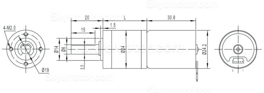 2個 Φ24mm 12V/24V BLDC遊星ギヤードモータ GMP24-TEC2430 5.0kg.cm 2.3W 遊星ギアボックス付き